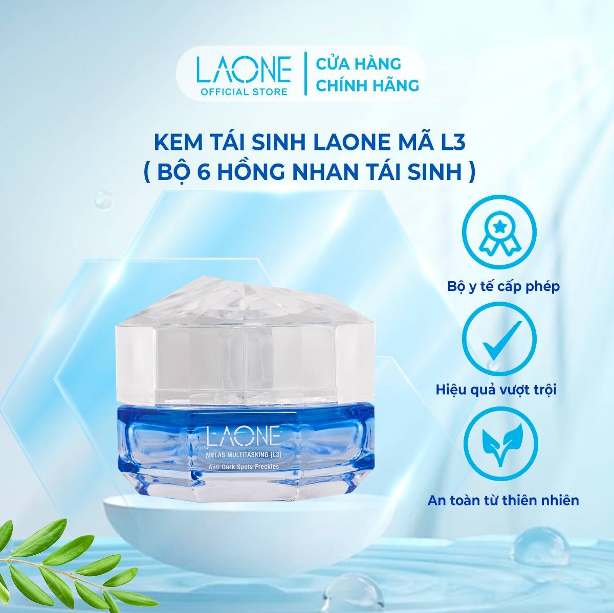 Kem Tái Sinh Melas Multitasking Laone (L3) Phục Hồi Da Hư Tổn, Sáng & Căng Mịn - Bộ Hồng Nhan Tái Sinh