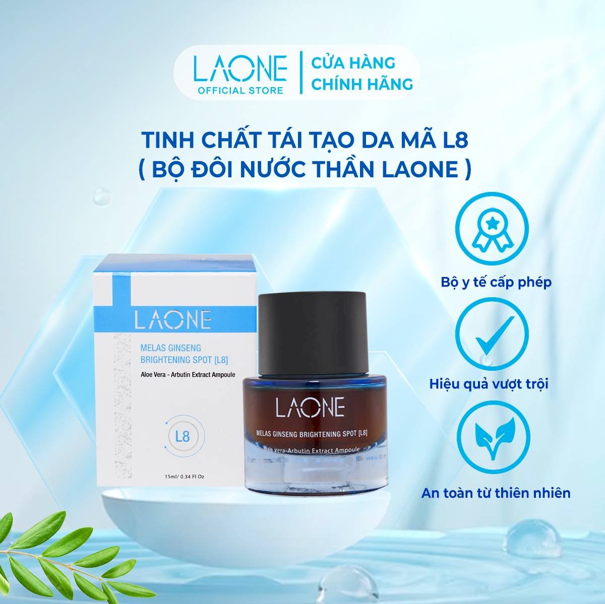 Tinh Chất Tái Tạo Da Laone (L8) Làm Sạch Lỗ Chân Lông, Đều Màu Da - Bộ đôi Nước thần